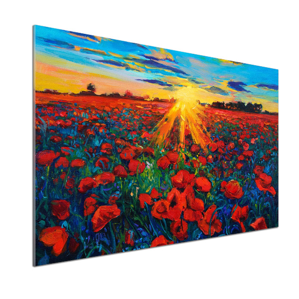 Panel para cocina Campo de amapolas