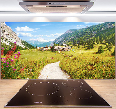 Panel para cocina Pastizales en los Alpes