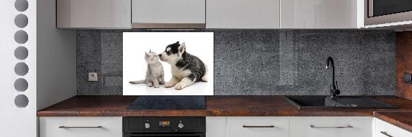 Panel de pared de cocina Perro y gato