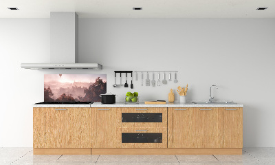 Panel de pared de cocina Globo sobre el bosque