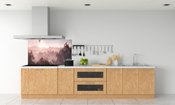 Panel de pared de cocina Globo sobre el bosque