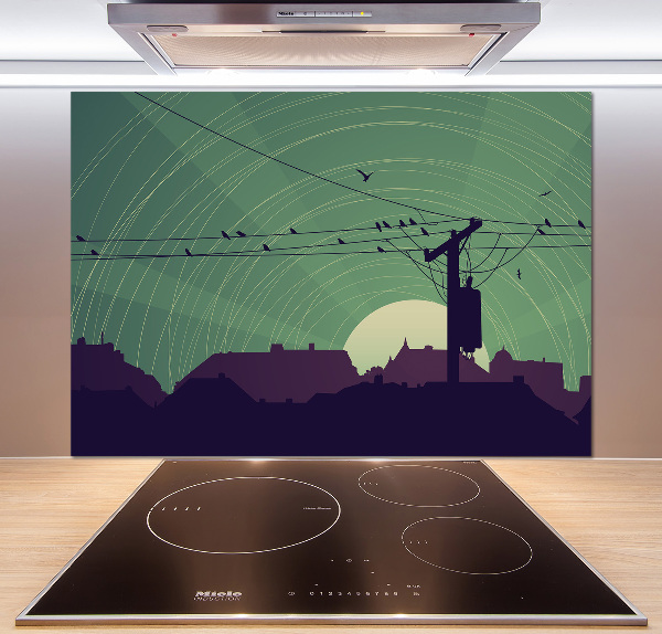 Salpicadero para cocina Ciudad de los pájaros