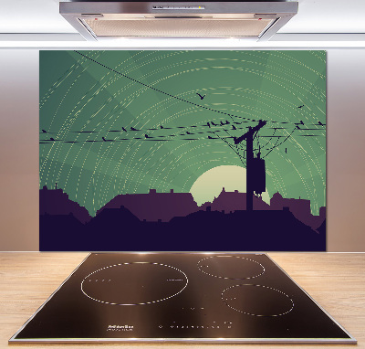 Panel dekor szkło Ptaki miasto