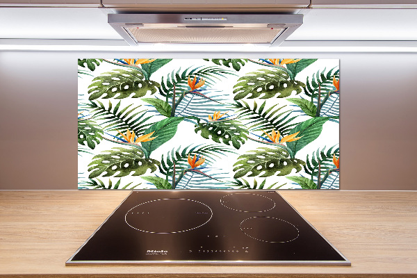 Panel para cocina flores tropicales