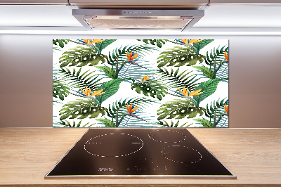 Panel para cocina flores tropicales
