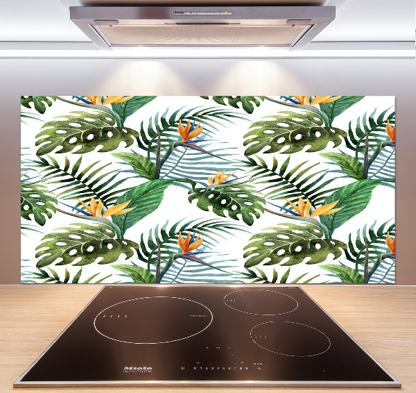 Panel para cocina flores tropicales