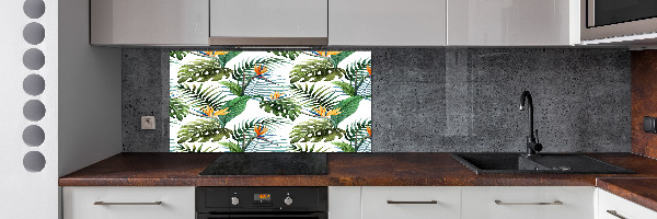 Panel para cocina flores tropicales