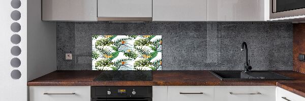 Panel para cocina flores tropicales