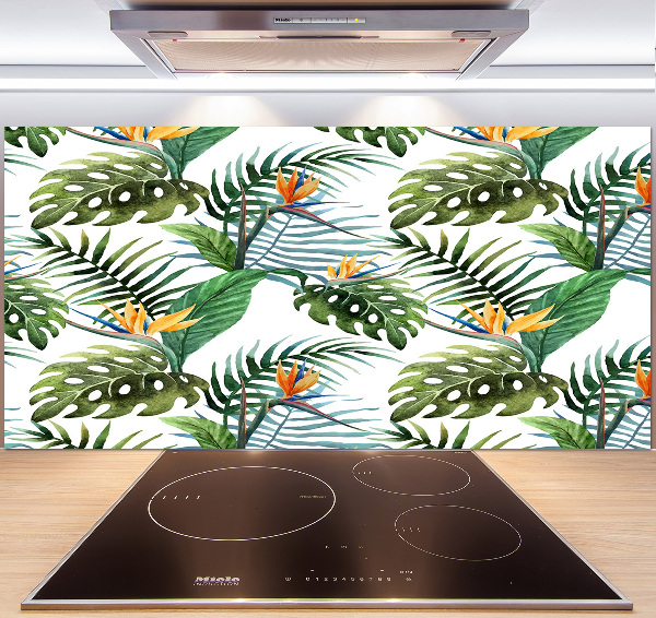 Panel para cocina flores tropicales