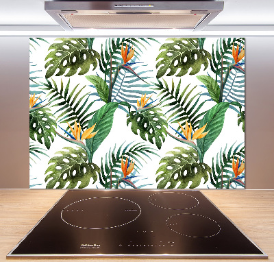 Panel para cocina flores tropicales