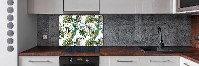 Panel para cocina flores tropicales