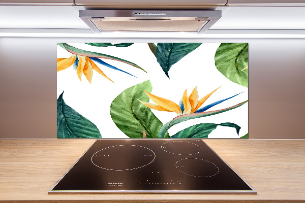 Panel de pared de cocina flores tropicales