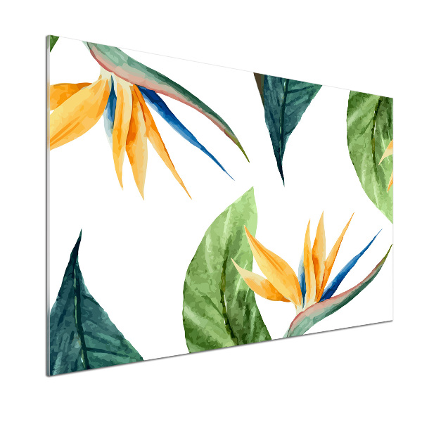 Panel de pared de cocina flores tropicales
