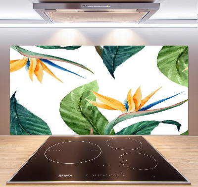 Panel de pared de cocina flores tropicales