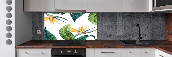Panel de pared de cocina flores tropicales