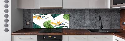 Panel de pared de cocina flores tropicales