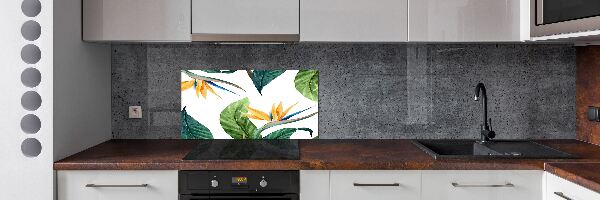Panel de pared de cocina flores tropicales