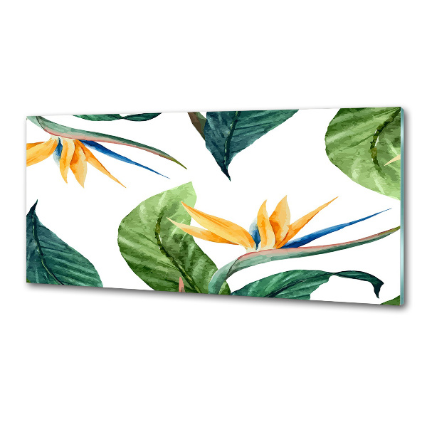 Panel de pared de cocina flores tropicales