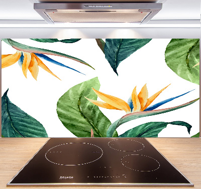 Panel de pared de cocina flores tropicales