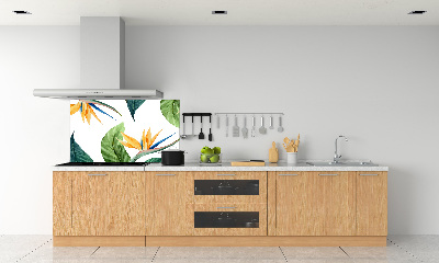 Panel de pared de cocina flores tropicales
