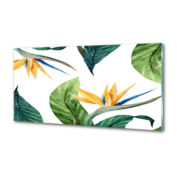 Panel de pared de cocina flores tropicales