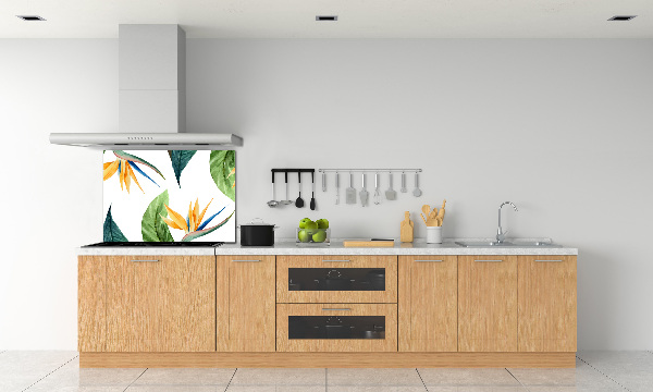 Panel de pared de cocina flores tropicales