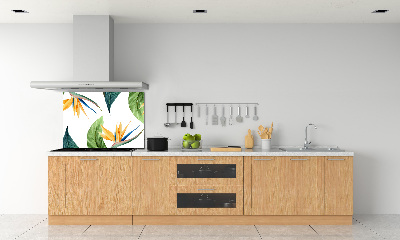 Panel de pared de cocina flores tropicales