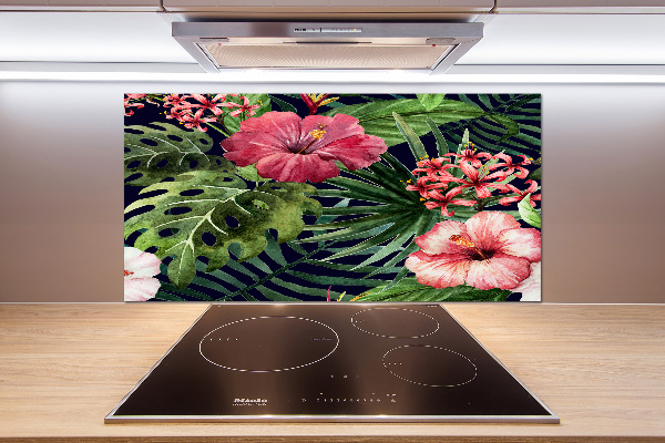 Panel para cocina flores tropicales