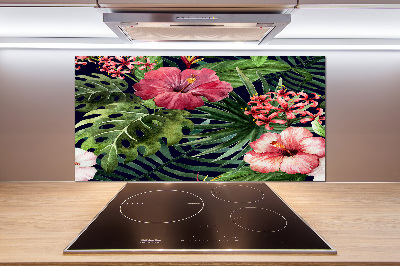 Panel para cocina flores tropicales