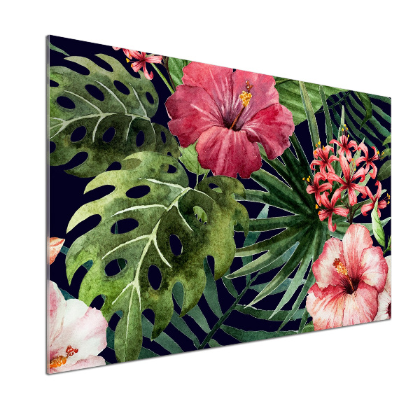 Panel para cocina flores tropicales