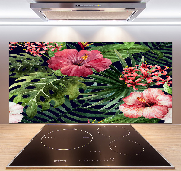 Panel para cocina flores tropicales