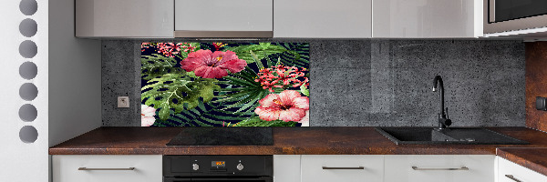 Panel para cocina flores tropicales