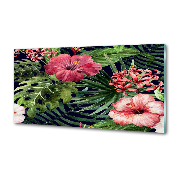Panel para cocina flores tropicales