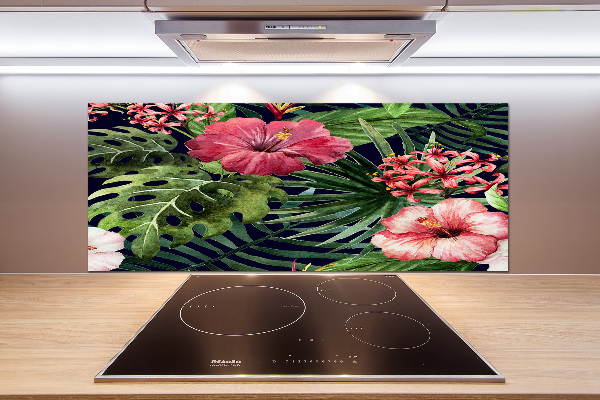 Panel para cocina flores tropicales