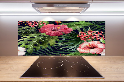 Panel para cocina flores tropicales