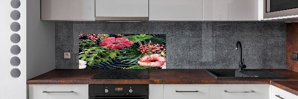 Panel para cocina flores tropicales