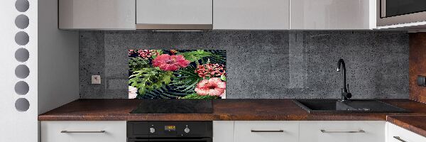 Panel para cocina flores tropicales