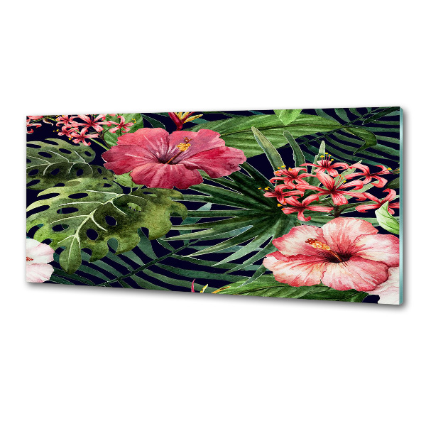 Panel para cocina flores tropicales