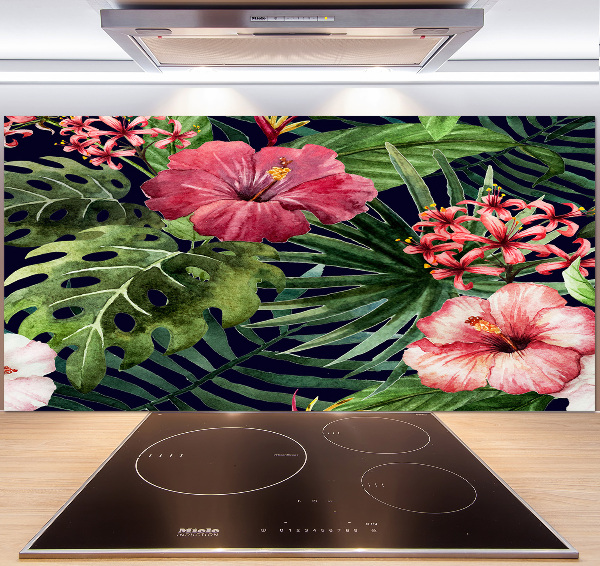 Panel para cocina flores tropicales
