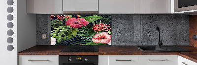 Panel para cocina flores tropicales