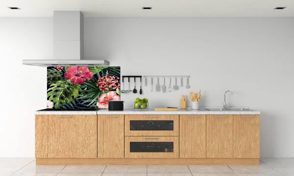 Panel para cocina flores tropicales