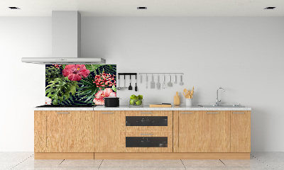 Panel para cocina flores tropicales