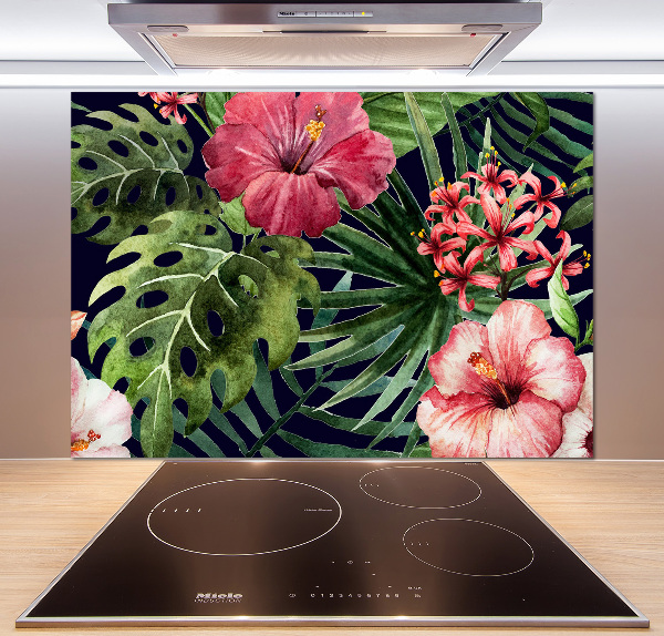 Panel para cocina flores tropicales