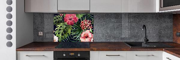 Panel para cocina flores tropicales