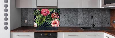 Panel para cocina flores tropicales