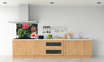 Panel para cocina flores tropicales