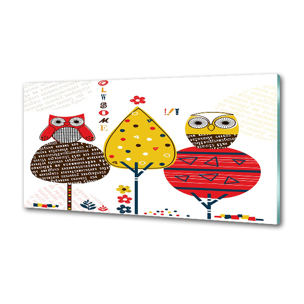 Panel do kuchni Sowy na drzewie