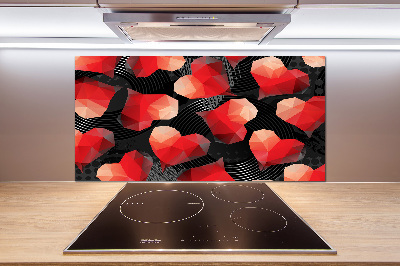 Panel de pared de cocina Corazones geométricos
