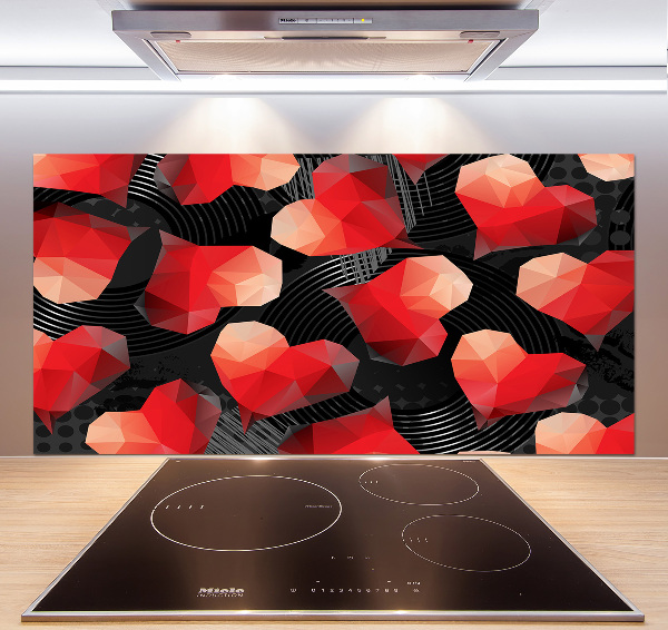 Panel de pared de cocina Corazones geométricos
