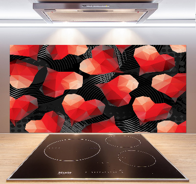 Panel de pared de cocina Corazones geométricos